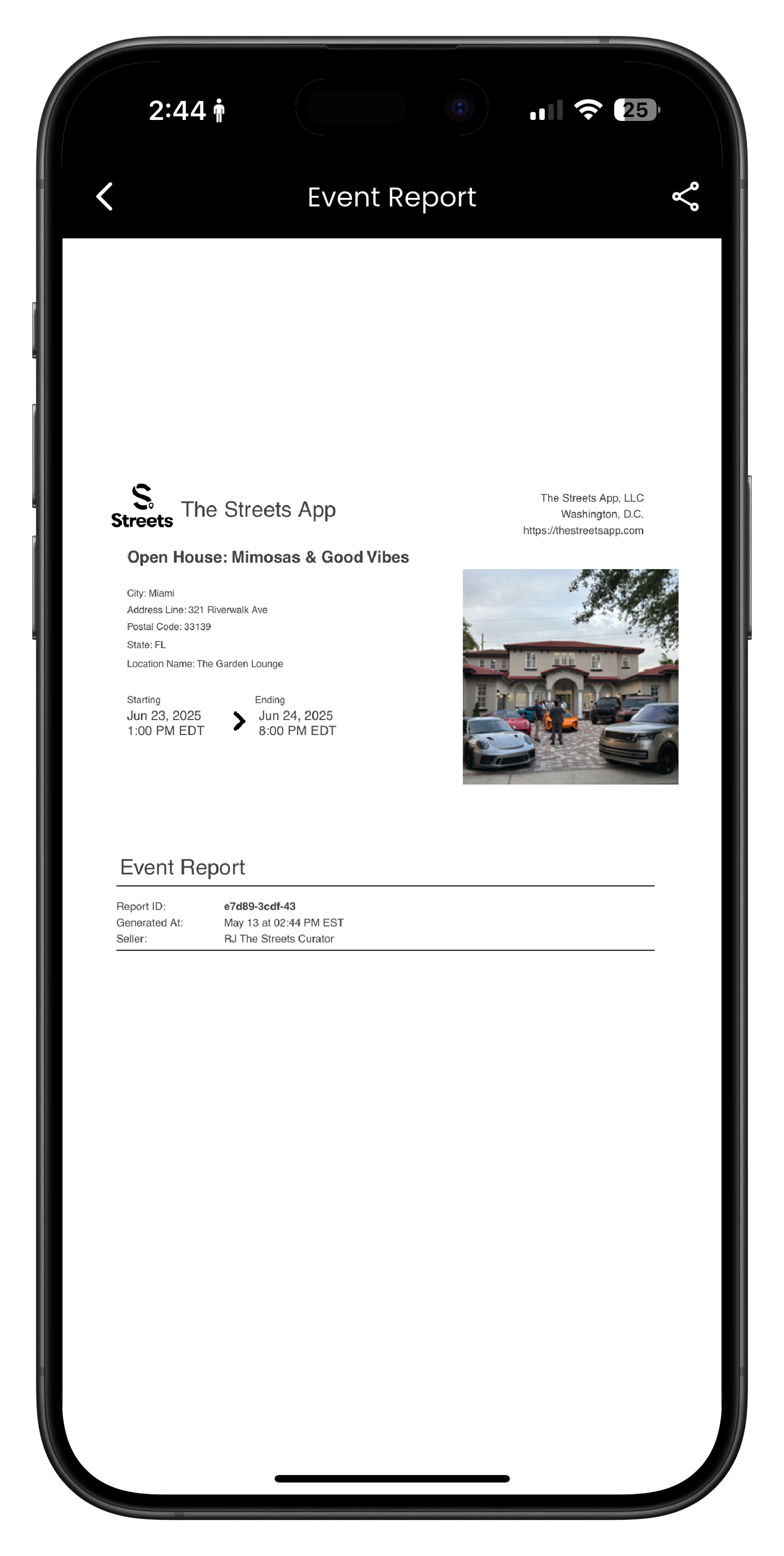 Detailed attendee information view