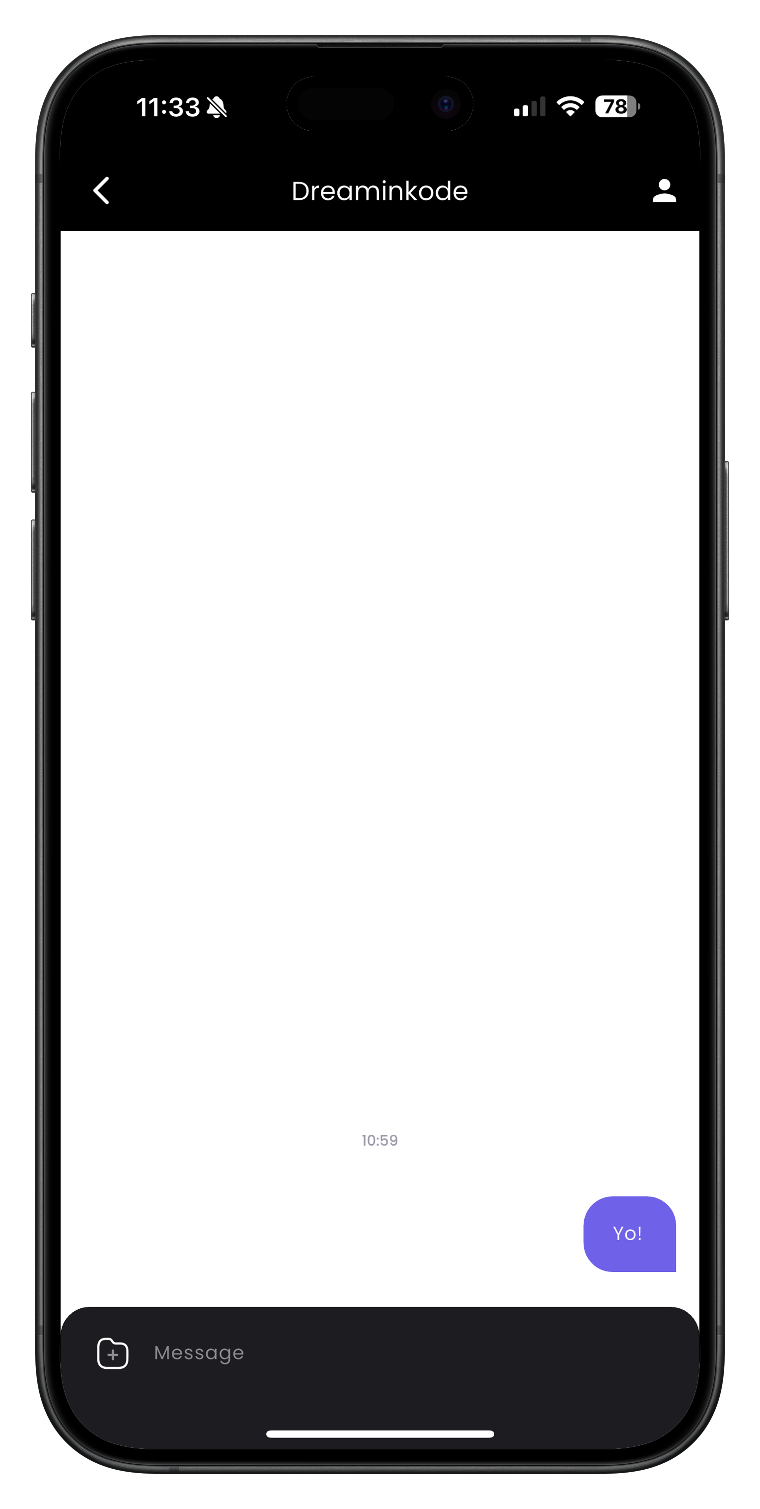 Conversation view showing message exchange