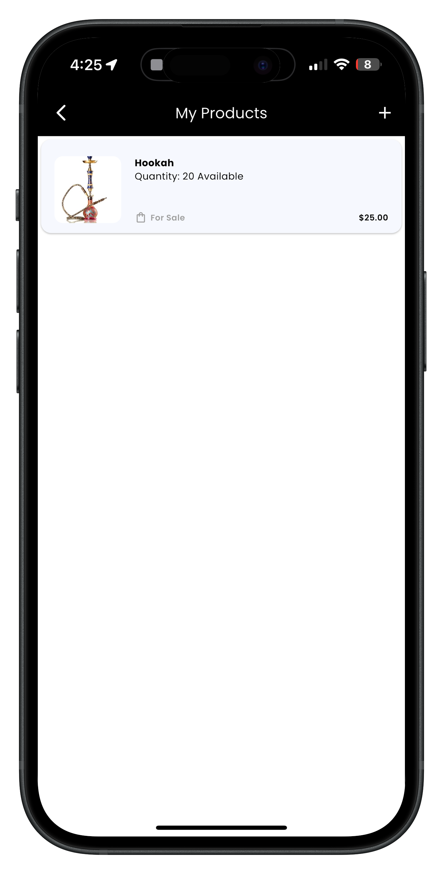 Adding a new product in the dashboard