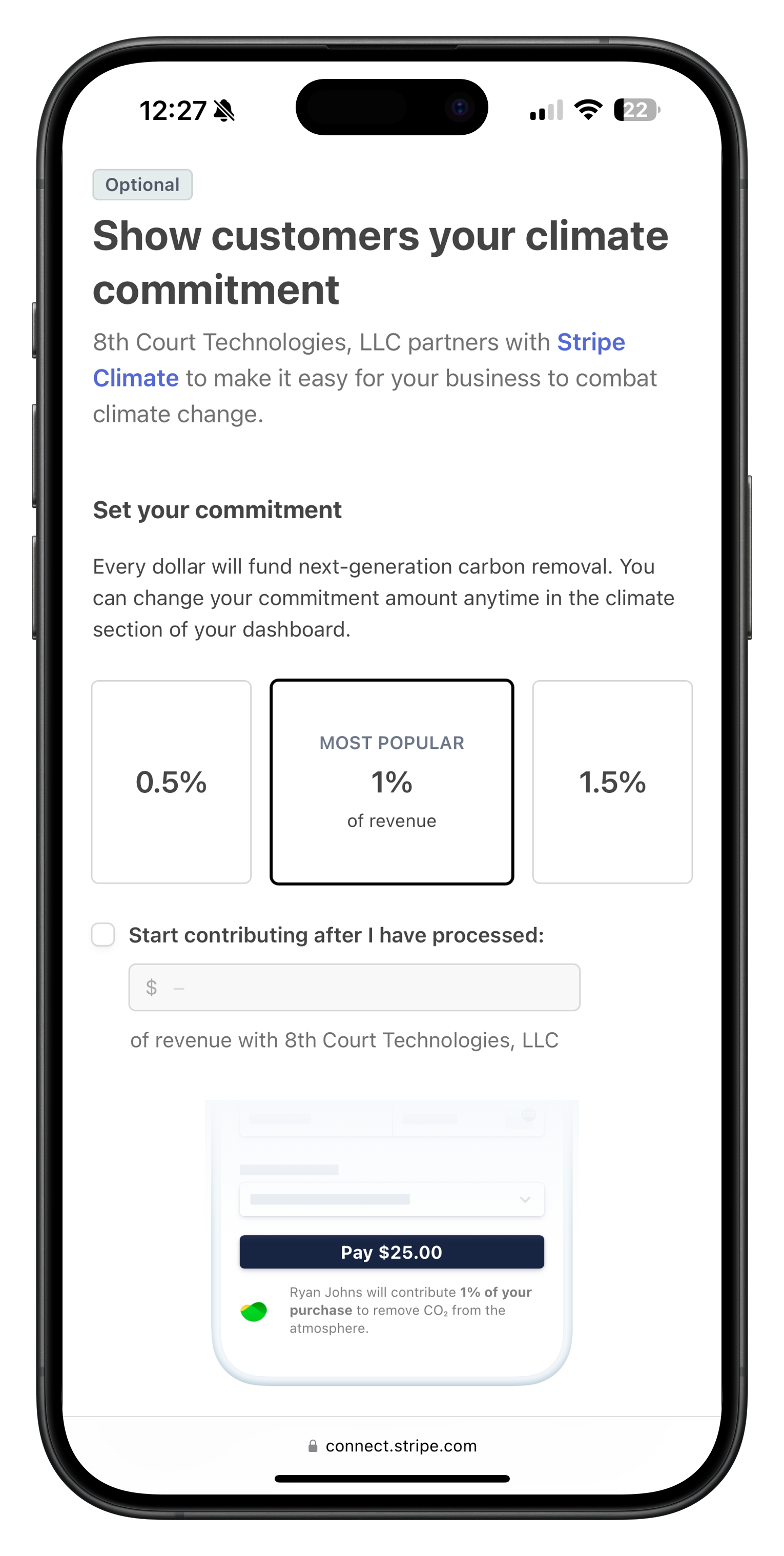 Stripe ID upload screen